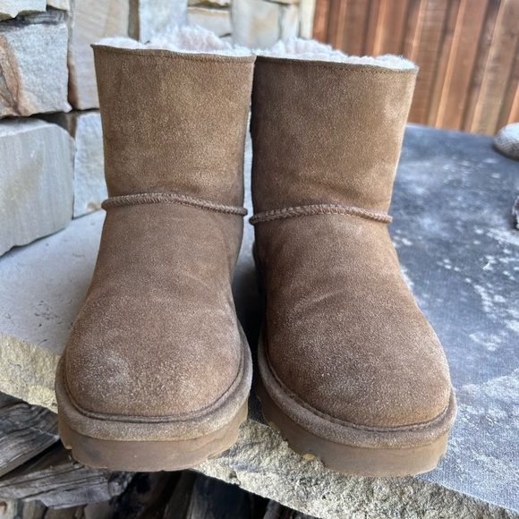 BearPaw Chestnut Suede Ankle Boots with sheepskin footbed Sz-7. R - Picture 5 of 15